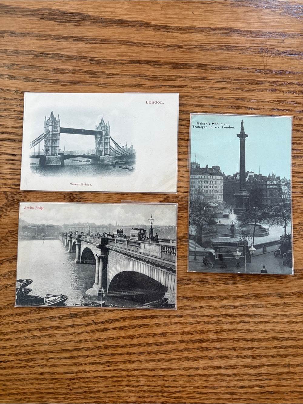 Vintage Black and White Set of 3 London Scene Postcards